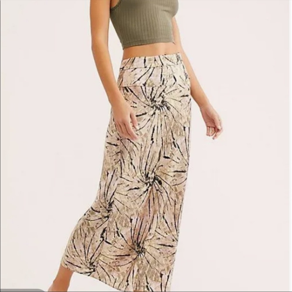 Free People Normanani Pink Satin Skirt